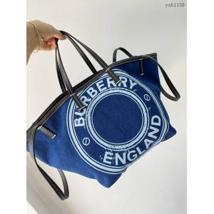 Burberry專門店新款沙灘托特包 巴寶莉帆布購物袋手提包 yxb1139