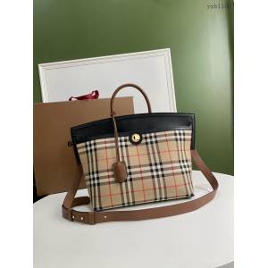 Burberry專門店新款Society賽爾迪手袋 巴寶莉Vintage復古格紋手提女包 yxb1150