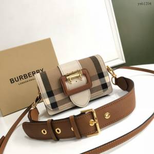 Burberry專門店新款搭扣包 巴寶莉精紡House格紋單肩斜挎女包 yxb1204