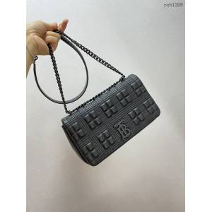 Burberry專門店新款單肩挎背女包 巴寶莉黑扣五金羊皮小號TB蘿拉包 yxb1208