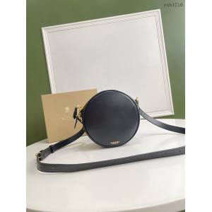 Burberry專門店新款黑色圓餅包 巴寶莉Louise圓形單肩斜挎女包 yxb1216