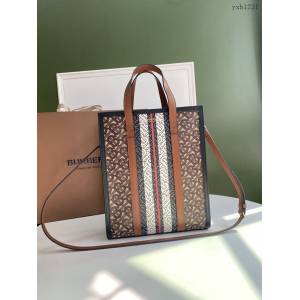 Burberry專門店新款TB環保帆布手提包 巴寶莉豎版托特手提袋 yxb1231