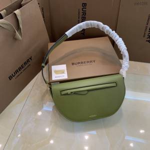 Burberry專門店新款小號最新時秀裝款肩背女包 巴寶莉皮革弧形腋下包 yxb1268