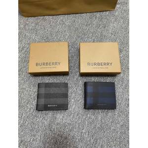 Burberry專門店新款灰格短夾 巴寶莉經典男士短夾錢包 yxb1276