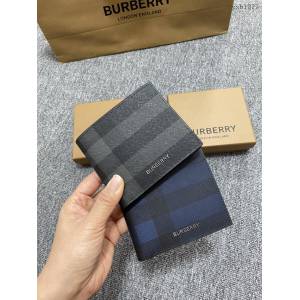 Burberry專門店新款灰格短夾 巴寶莉經典男士短夾錢包 yxb1277