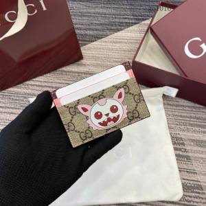 Gucci專櫃經典老花超薄名片夾 古馳Besties卡通女士卡包 855373  gc1016