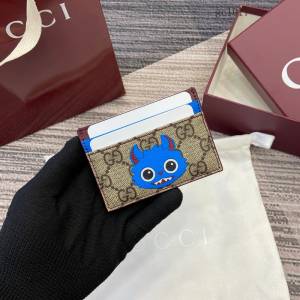 Gucci專櫃經典老花超薄名片夾 古馳Besties卡通女士卡包 855373  gc1017