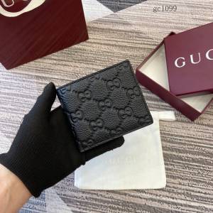 Gucci專櫃2026新款男女雙G印花雙折錢夾 古馳Imprint系列對折錢包 835002  gc1099