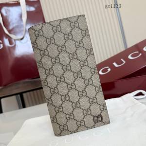 Gucci專櫃2026新款雙G陶瓷對折錢包 古馳男士全皮長款錢夾 856563  gc1133