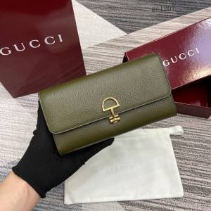 Gucci專櫃大號半馬銜扣長款錢包 古馳Softbit系列女士全皮翻蓋長款錢夾 828147  gc1207