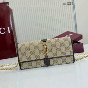 Gucci專櫃2026新款鎖扣鏈條可拆卸斜挎單肩包 古馳Jackie1961系列翻蓋手拿包手袋 867165  gc1213