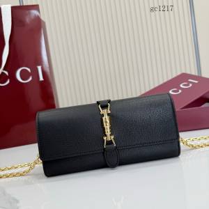Gucci專櫃2026新款鎖扣鏈條可拆卸斜挎單肩包 古馳Jackie1961系列翻蓋手拿包手袋 867165  gc1217
