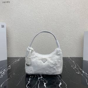 Prada專櫃新款Hobo毛毛包 1NE515 普拉達秋冬毛毛腋下包 csp1469